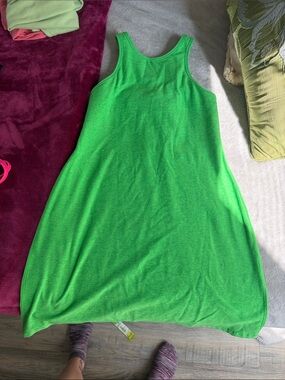 Beyond Yoga Bright Green Tank Swing Dress